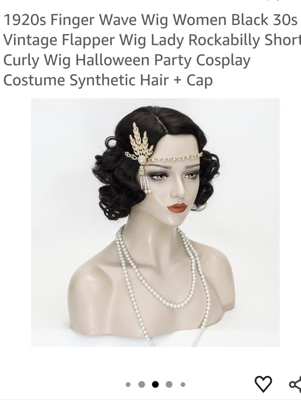 1920s Flapper Accessory Set: Gloves, Headband, Earrings, Pearl Necklace, Stick